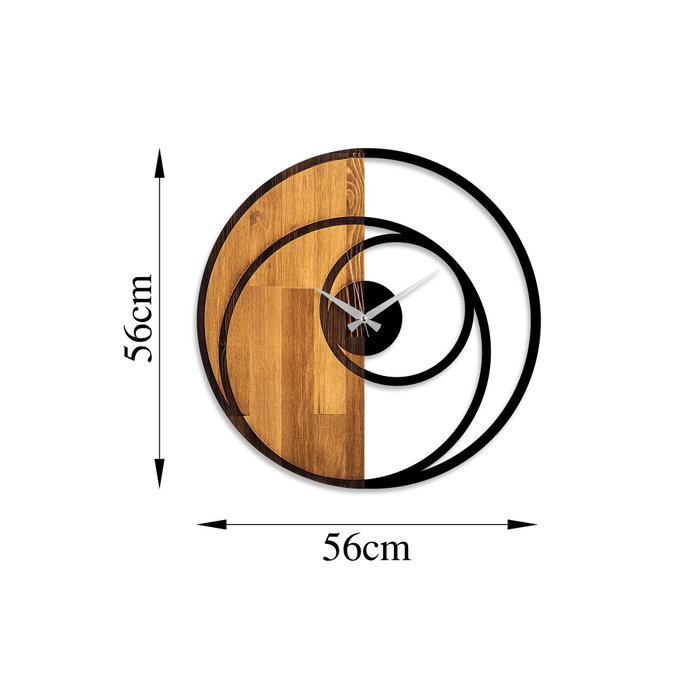 Wallity Reloj de pared Circle en Nogal y Negro Wallity Reloj de pared Circle en Nogal y Negro